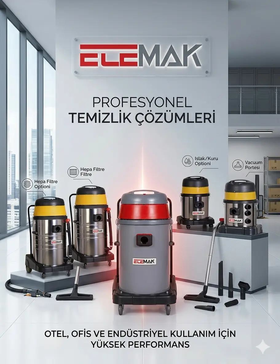 Ecemak profesyonel ıslak kuru tip sanayi tipi elektrik süpürgeleri ve endüstriyel vakum makineleri